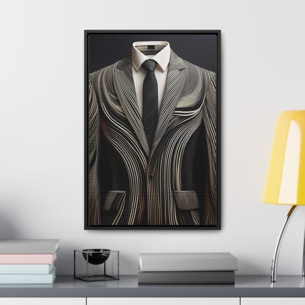 Black Suit Abstract Gallery Canvas Wraps, Vertical Frame - Image 14