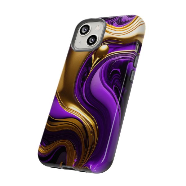 Purple and Gold Liquid iPhone | Samsung | Samsung Galaxy | Google Pixel - Cell Phone Tough Cases - Image 90