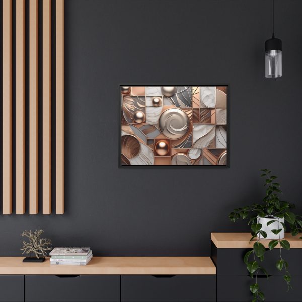 Neutral Colors Abstract Matte Canvas, Black Frame - Image 28