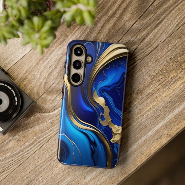 Royal Blue and Gold iPhone | Samsung | Samsung Galaxy | Google Pixel - Cell Phone Tough Cases - Image 199