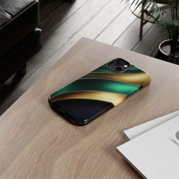 Green and Gold iPhone | Samsung | Samsung Galaxy | Google Pixel - Cell Phone Tough Cases - Image 108