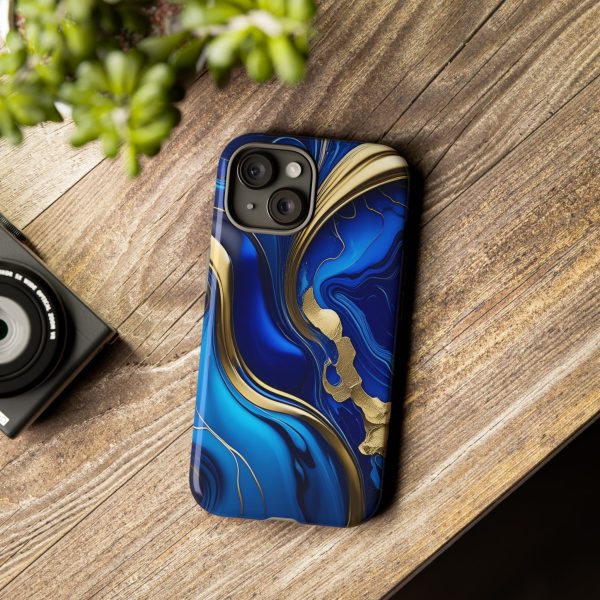 Royal Blue and Gold iPhone | Samsung | Samsung Galaxy | Google Pixel - Cell Phone Tough Cases - Image 163