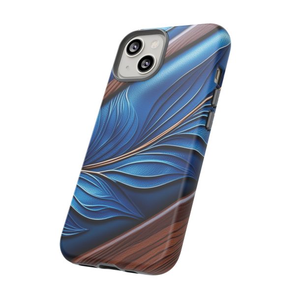 Blue Leather iPhone | Samsung | Samsung Galaxy | Google Pixel - Cell Phone Tough Cases - Image 95