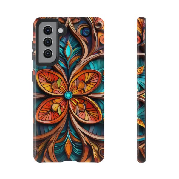 Wood Grain Flower iPhone | Samsung | Samsung Galaxy | Google Pixel - Cell Phone Tough Cases - Image 49