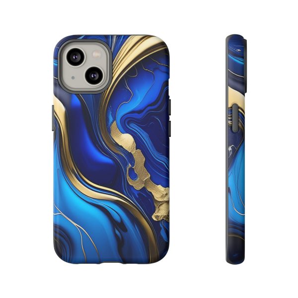 Royal Blue and Gold iPhone | Samsung | Samsung Galaxy | Google Pixel - Cell Phone Tough Cases - Image 93