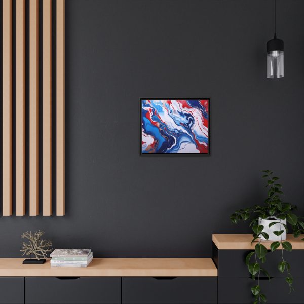 Red White and Blue TS3 Marble Matte Canvas, Black Frame - Image 16