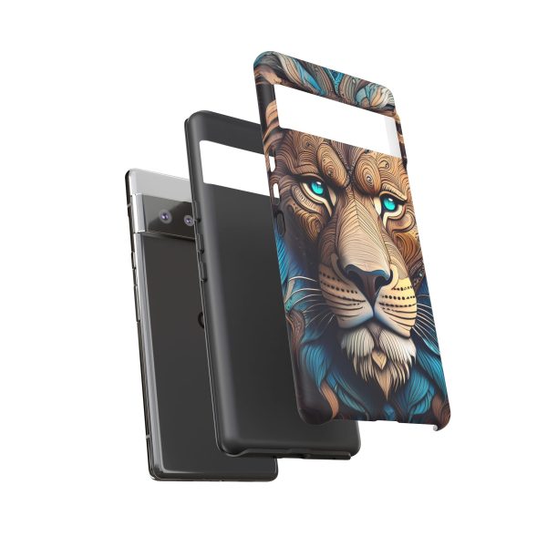 Wood Lion Art iPhone | Google Pixel - Cell Phone Tough Cases - Image 91