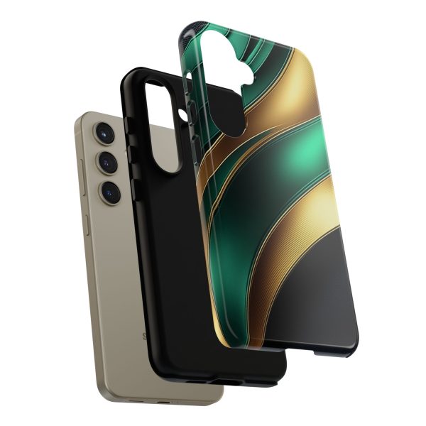 Green and Gold iPhone | Samsung | Samsung Galaxy | Google Pixel - Cell Phone Tough Cases - Image 188