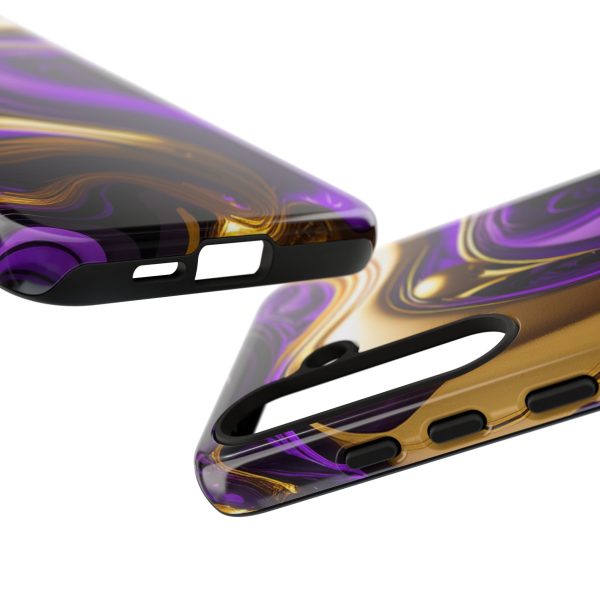 Purple and Gold Liquid iPhone | Samsung | Samsung Galaxy | Google Pixel - Cell Phone Tough Cases - Image 197