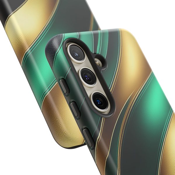 Green and Gold iPhone | Samsung | Samsung Galaxy | Google Pixel - Cell Phone Tough Cases - Image 191