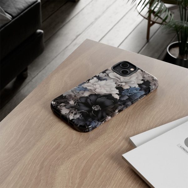 Black and White Flowers iPhone | Samsung | Samsung Galaxy | Google Pixel - Cell Phone Tough Cases - Image 108