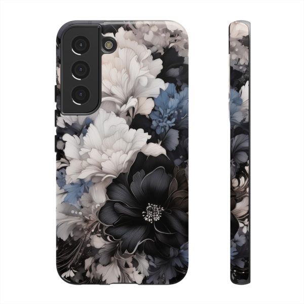 Black and White Flowers iPhone | Samsung | Samsung Galaxy | Google Pixel - Cell Phone Tough Cases - Image 77