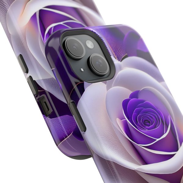 Purple and White Custom Magnetic Tough Case for iPhone - Dual Layer Protection with MagSafe® Compatibility - Matte or Glossy Finish - Image 103