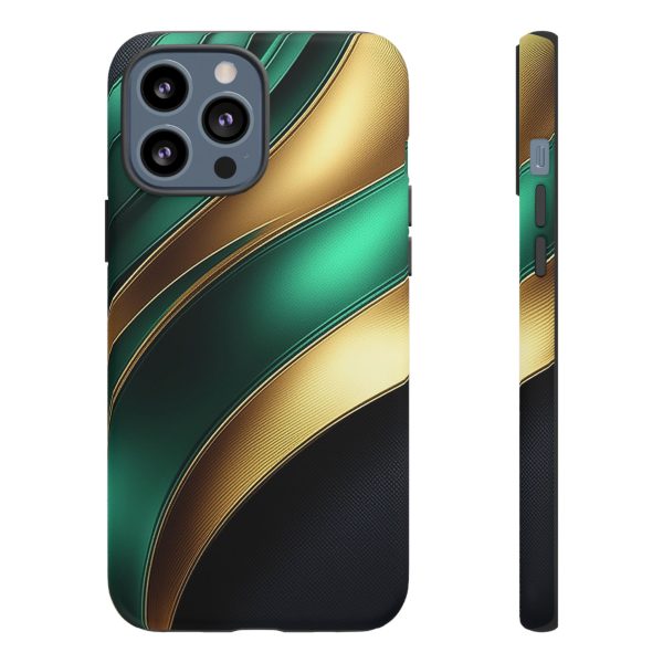 Green and Gold iPhone | Samsung | Samsung Galaxy | Google Pixel - Cell Phone Tough Cases - Image 47