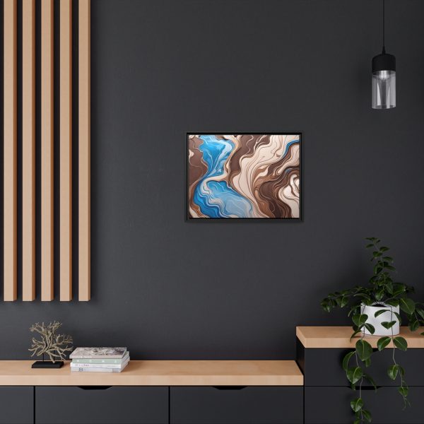 Brown and Teal Abstract BT3 Matte Canvas, Black Frame - Image 20