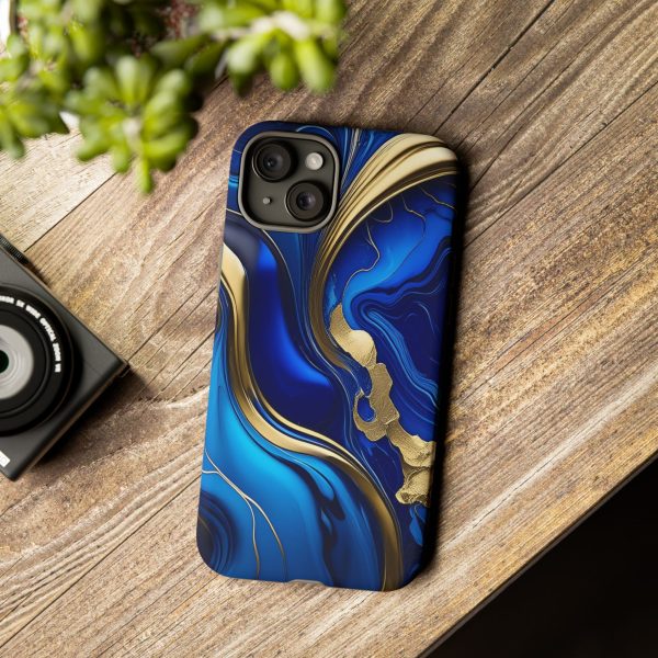 Royal Blue and Gold iPhone | Samsung | Samsung Galaxy | Google Pixel - Cell Phone Tough Cases - Image 172