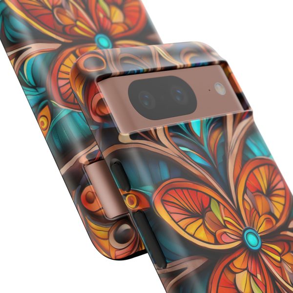 Wood Grain Flower iPhone | Samsung | Samsung Galaxy | Google Pixel - Cell Phone Tough Cases - Image 231