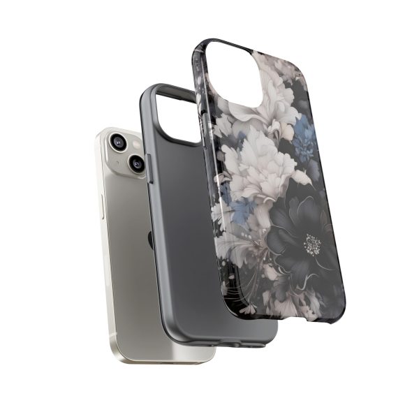 Black and White Flowers iPhone | Samsung | Samsung Galaxy | Google Pixel - Cell Phone Tough Cases - Image 91