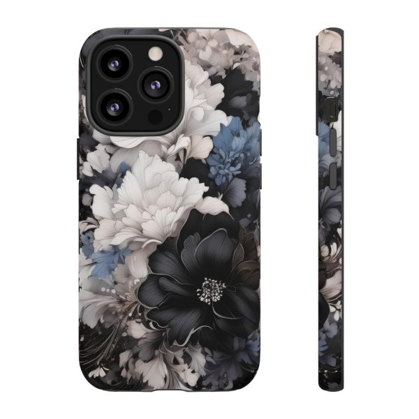 Black and White Flowers iPhone | Samsung | Samsung Galaxy | Google Pixel - Cell Phone Tough Cases - Image 43