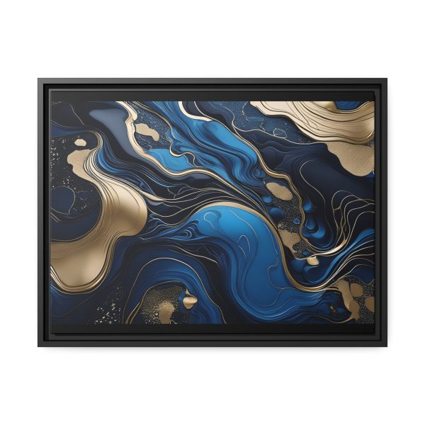 Blue Gold Abstract Art 2 Matte Canvas, Black Frame - Image 17