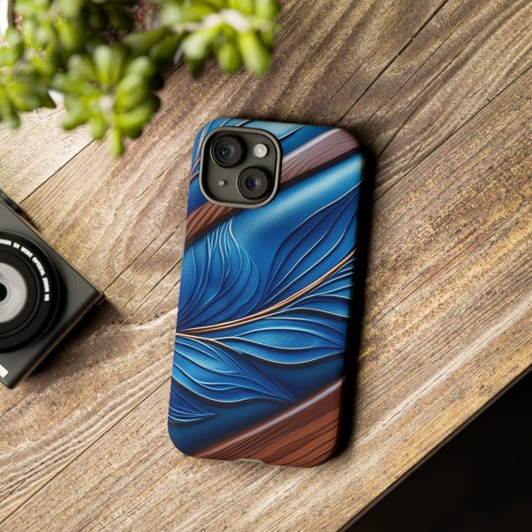 Blue Leather iPhone | Samsung | Samsung Galaxy | Google Pixel - Cell Phone Tough Cases - Image 164