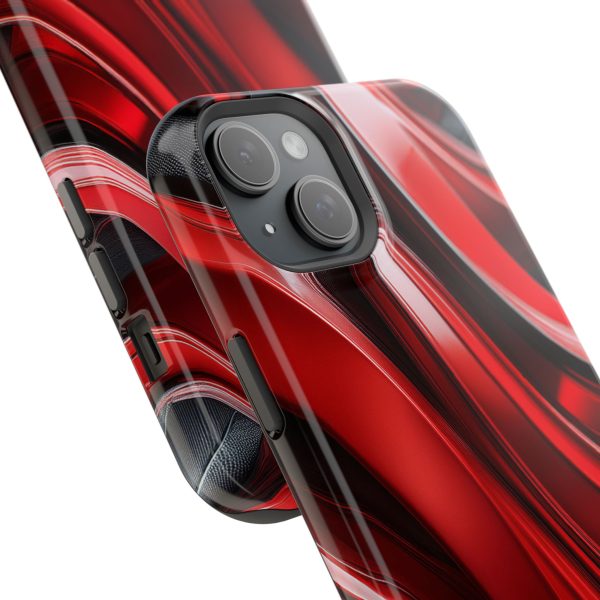 Red and Black Custom Magnetic Tough Case for iPhone - Dual Layer Protection with MagSafe® Compatibility - Matte or Glossy Finish - Image 103