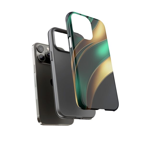 Green and Gold iPhone | Samsung | Samsung Galaxy | Google Pixel - Cell Phone Tough Cases - Image 115