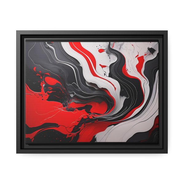 Red and Black Abstract 1 Matte Canvas, Black Frame - Image 5