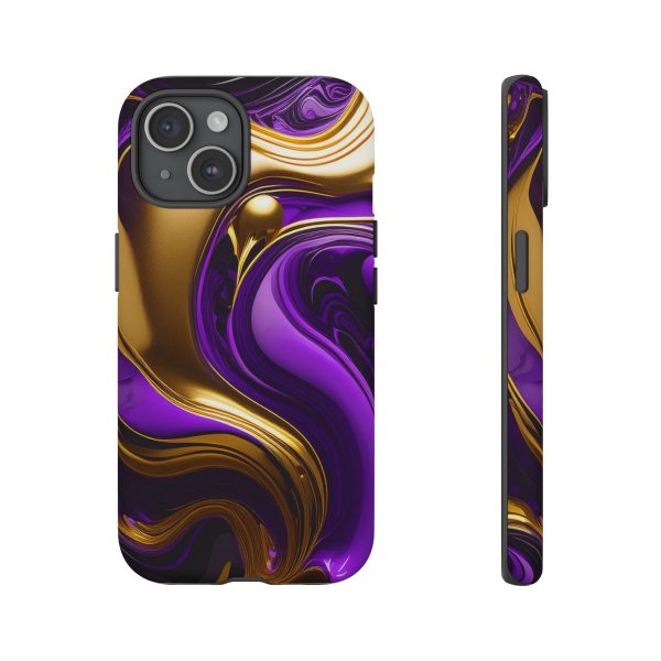 Purple and Gold Liquid iPhone | Samsung | Samsung Galaxy | Google Pixel - Cell Phone Tough Cases - Image 164