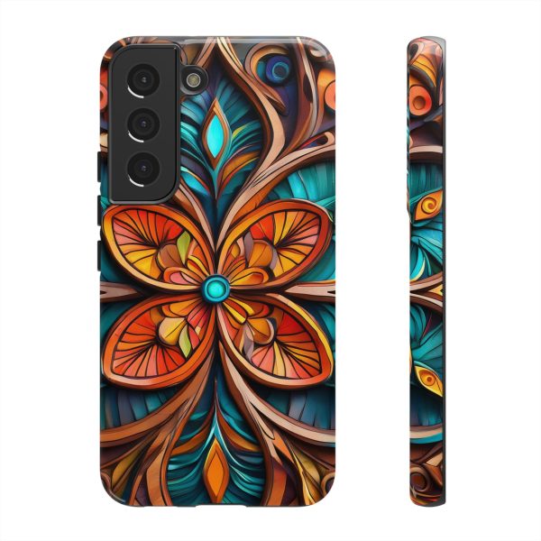 Wood Grain Flower iPhone | Samsung | Samsung Galaxy | Google Pixel - Cell Phone Tough Cases - Image 77