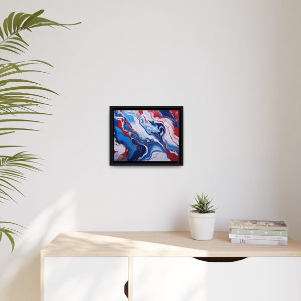 Red White and Blue TS3 Marble Matte Canvas, Black Frame - Image 7