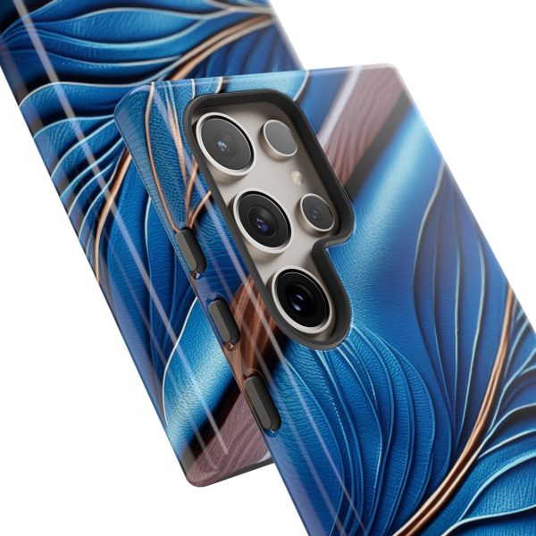 Blue Leather iPhone | Samsung | Samsung Galaxy | Google Pixel - Cell Phone Tough Cases - Image 207