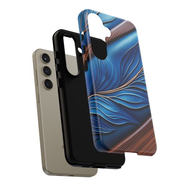 Blue Leather iPhone | Samsung | Samsung Galaxy | Google Pixel - Cell Phone Tough Cases - Image 194