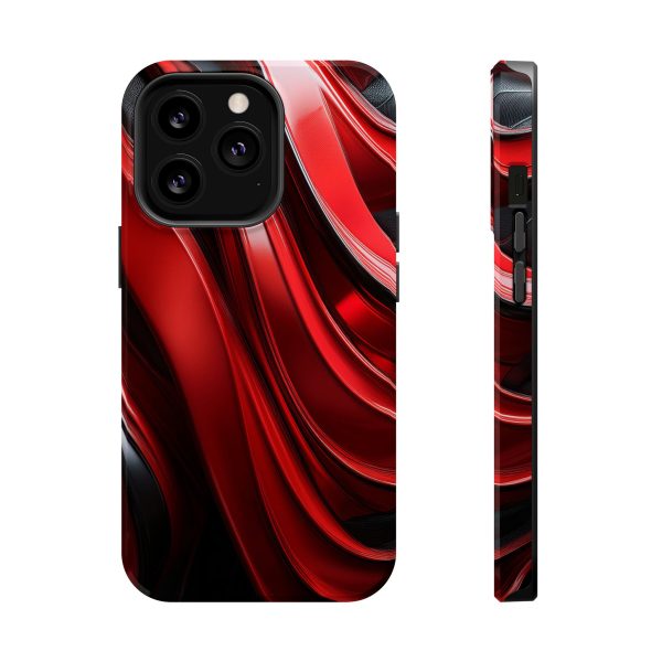 Red and Black Custom Magnetic Tough Case for iPhone - Dual Layer Protection with MagSafe® Compatibility - Matte or Glossy Finish - Image 61