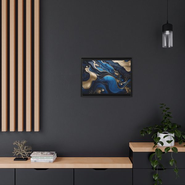 Blue Gold Abstract Art 2 Matte Canvas, Black Frame - Image 20