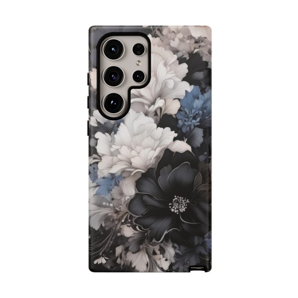 Black and White Flowers iPhone | Samsung | Samsung Galaxy | Google Pixel - Cell Phone Tough Cases - Image 210