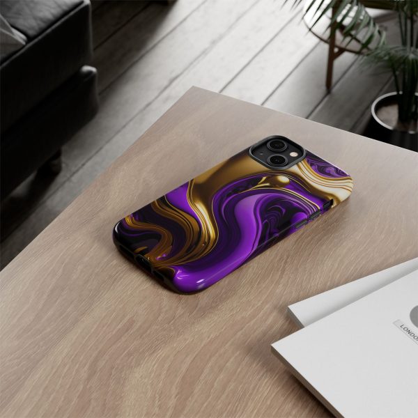 Purple and Gold Liquid iPhone | Samsung | Samsung Galaxy | Google Pixel - Cell Phone Tough Cases - Image 108