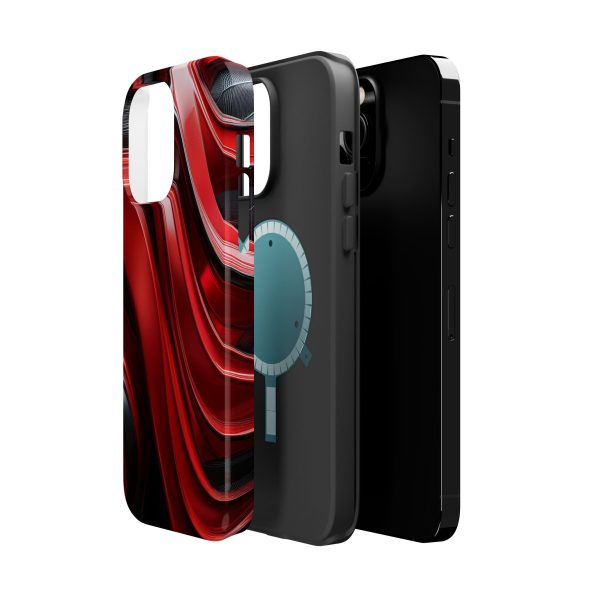 Red and Black Custom Magnetic Tough Case for iPhone - Dual Layer Protection with MagSafe® Compatibility - Matte or Glossy Finish - Image 32