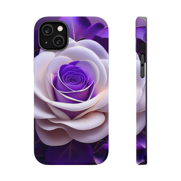 Purple and White Custom Magnetic Tough Case for iPhone - Dual Layer Protection with MagSafe® Compatibility - Matte or Glossy Finish - Image 26