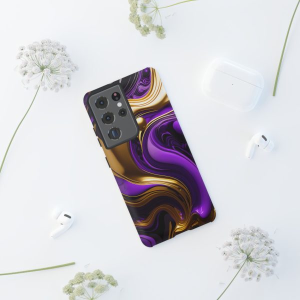 Purple and Gold Liquid iPhone | Samsung | Samsung Galaxy | Google Pixel - Cell Phone Tough Cases - Image 60