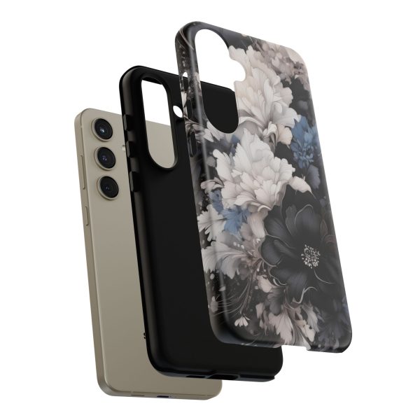 Black and White Flowers iPhone | Samsung | Samsung Galaxy | Google Pixel - Cell Phone Tough Cases - Image 203