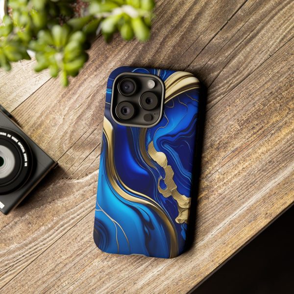 Royal Blue and Gold iPhone | Samsung | Samsung Galaxy | Google Pixel - Cell Phone Tough Cases - Image 178