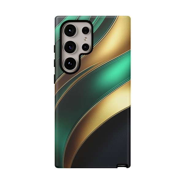 Green and Gold iPhone | Samsung | Samsung Galaxy | Google Pixel - Cell Phone Tough Cases - Image 210