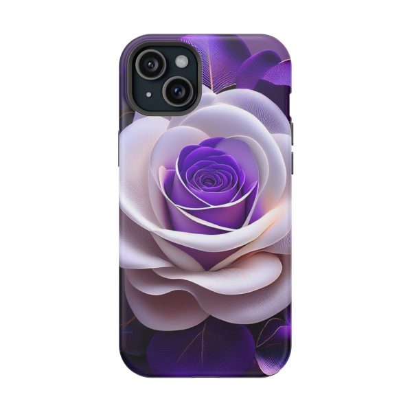 Purple and White Custom Magnetic Tough Case for iPhone - Dual Layer Protection with MagSafe® Compatibility - Matte or Glossy Finish - Image 106