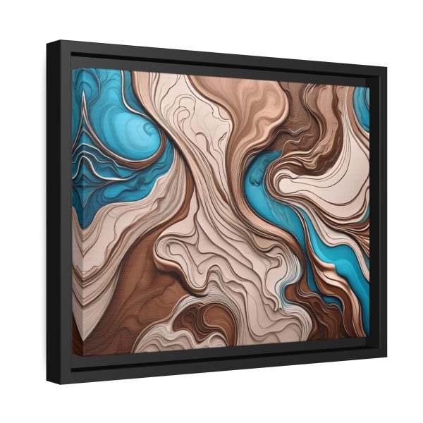 Brown and Teal Abstract BT1 Matte Canvas, Black Frame - Image 6