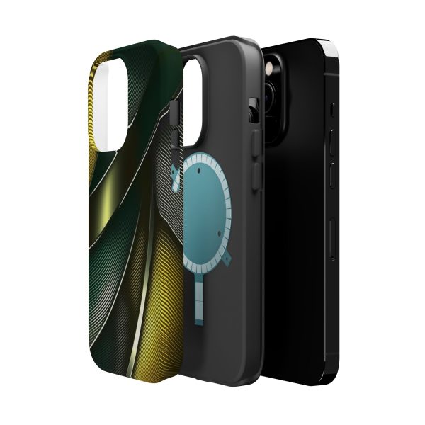 Green and Yellow Carbon Custom Magnetic Tough Case for iPhone - Dual Layer Protection with MagSafe® Compatibility - Matte or Glossy Finish - Image 17