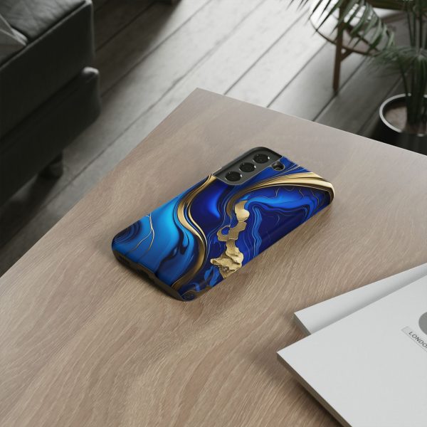 Royal Blue and Gold iPhone | Samsung | Samsung Galaxy | Google Pixel - Cell Phone Tough Cases - Image 80