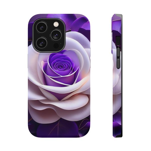 Purple and White Custom Magnetic Tough Case for iPhone - Dual Layer Protection with MagSafe® Compatibility - Matte or Glossy Finish - Image 16