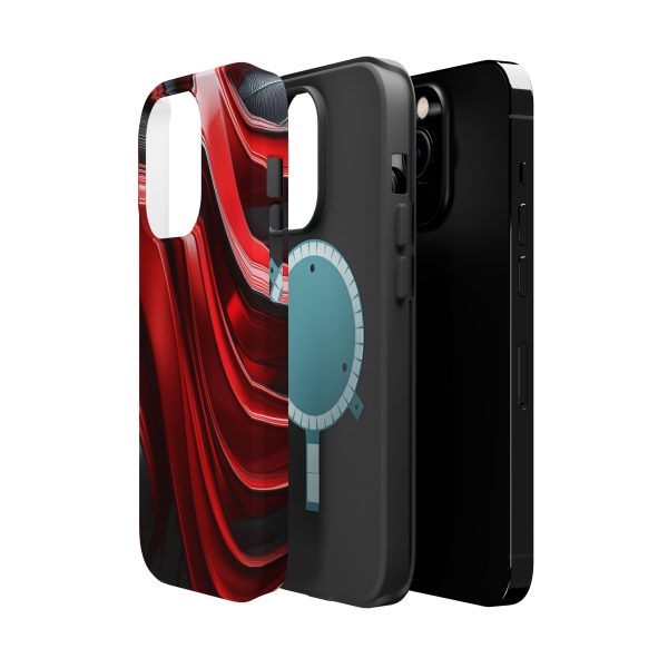 Red and Black Custom Magnetic Tough Case for iPhone - Dual Layer Protection with MagSafe® Compatibility - Matte or Glossy Finish - Image 17