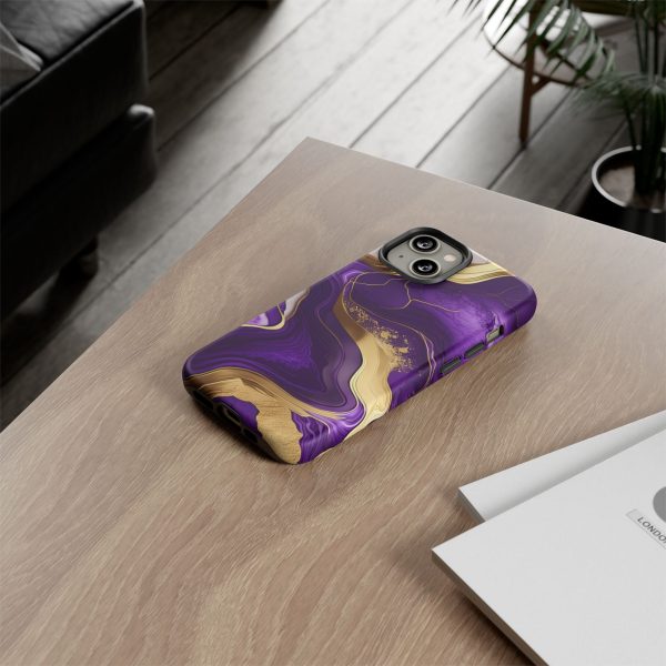 Purple and Gold iPhone | Samsung | Samsung Galaxy | Google Pixel - Cell Phone Tough Cases - Image 96